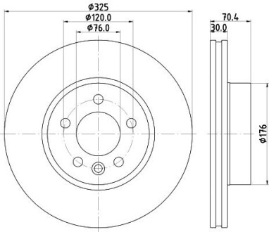 HELLA PRO HIGH CARBON VW диск гальм. передн. CRAFTER 2.0 16-, GRAND CALIFORNIA 2.0 19- 8DD 355 132-211