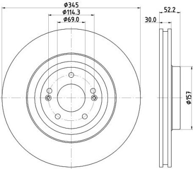 HELLA PRO HYUNDAI гальмівний диск передн. i30 2.0 17- 8DD 355 132-681