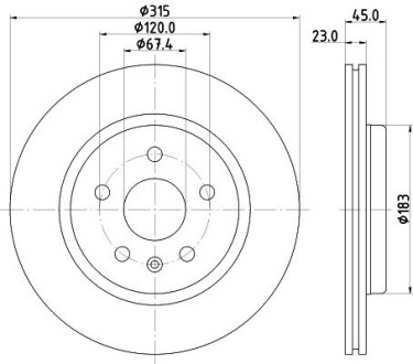 HELLA PRO OPEL гальмівний диск задн. INSIGNIA B 8DD 355 132-751