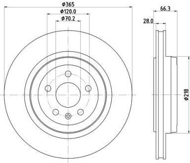 HELLA PRO TESLA гальм. диск задн. MODEL S 14-, MODEL X 16- 8DD 355 132-901