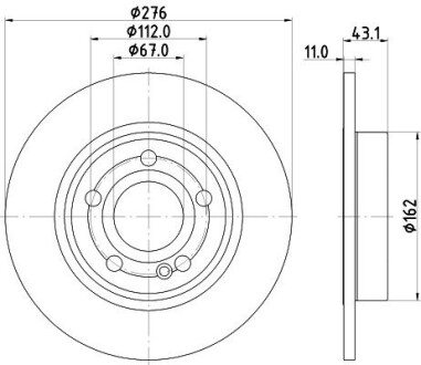 HELLA PRO DB гальмівний диск задн. W177 18- 8DD 355 133-061