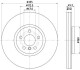 PRO HIGH CARBON MINI диск передній MINI (F56), (F54), (F57), (F60) HELLA 8DD 355 133-111 (фото 1)