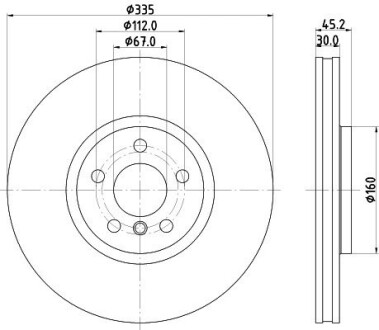 HELLA PRO HIGH CARBON MINI диск передній MINI (F56), (F54), (F57), (F60) 8DD 355 133-111