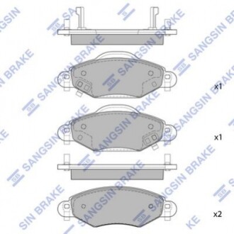 Дисковые тормозные колодки (передние) Hi-Q (SANGSIN) SP1419 (фото 1)