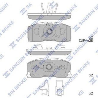 Дисковые тормозные колодки (передние) Hi-Q (SANGSIN) SP2154 (фото 1)