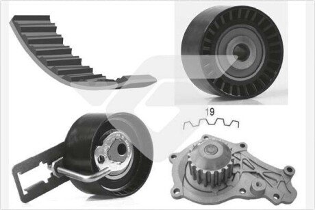 Комплект ГРМ з помпою Citroen Berlingo (08-18), C-Elysee (12-), C3 (09-16) (KH450WP64) Hutchinson KH450WP64