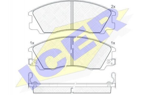 Гальмівні колодки, дискове гальмо (набір) ICER 181539 (фото 1)
