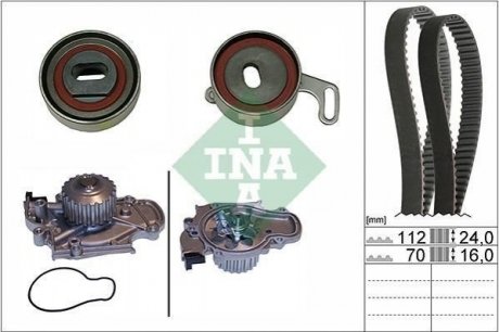 Комплект ремня ГРМ + помпа INA 530051430 (фото 1)