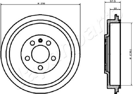 JAPANPARTS VW гальмівний барабан Polo,Skoda Octavia 1.6 / 1,9 TDI TA-0906