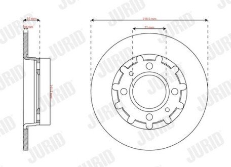 Гальмівний диск задній CITROËN C4 / OPEL Corsa, Mokka / PEUGEOT 208, 2008 563364JC