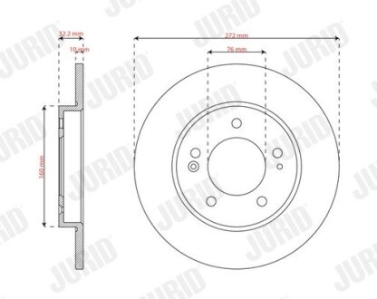 JURID HYUNDAI диск гальмівний i30, KIA CEED 18- 563614JC