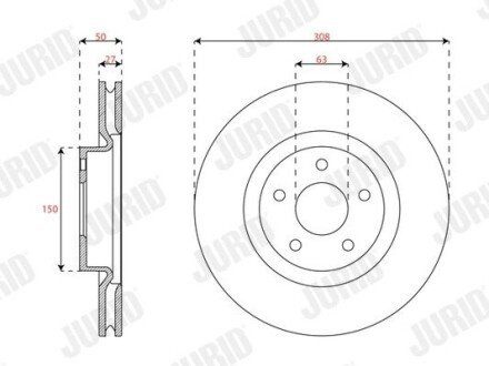 Гальмівний диск передній Ford IV, Kuga III 563664JC