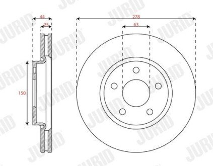 Гальмівний диск передній Ford Puma 2019- 563694JC