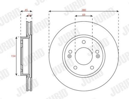 Гальмівний диск передній Hyundai Ioniq / KIA Niro I 563700JC