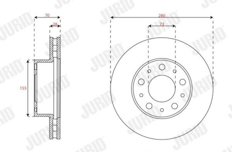 JURID CITROEN диск гальмівний передн.Jumper,Fiat Ducato,Boxer 06- 563716JC