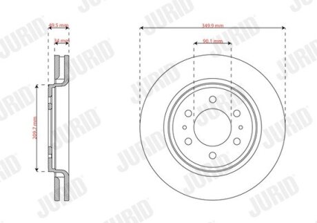 JURID FORD USA Гальм. диск передн. F-150 4.6 08-10, EXPEDITION 5.4 XLT 4x4 07- 563748JC-1