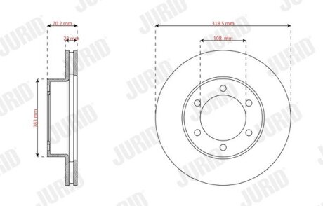 JURID TOYOTA Гальм. диск передн. SEQUOIA 4.7 (UCK35) 04-07, TUNDRA 4.7 99-06 563859J