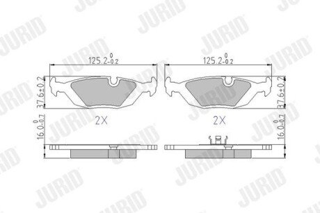 Тормозные колодки BMW 316i, 318i, 320i, 323i, 324, 325, 325i, 518, 520i, 524, 525, 525i, 528i, 533i, 571300J