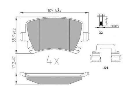 Гальмівні колодки задні VW EOS, Golf, Scirocco, Tiguan / Skoda / Seat 573846J