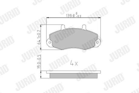 Гальмівні колодки передні FORD TRANSIT, TRANSIT TOURNEO 573950J