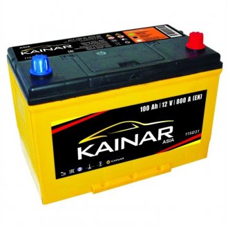 Аккумулятор  100Ah-12v KAINAR Asia (304x173x220),R,EN800 !КАТ. -10% 090 341 0 110