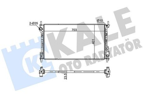 KALE FORD Радиатор охлаждения 703X401X23,5 Transit Connect 2.4 TDCi 02- 209700