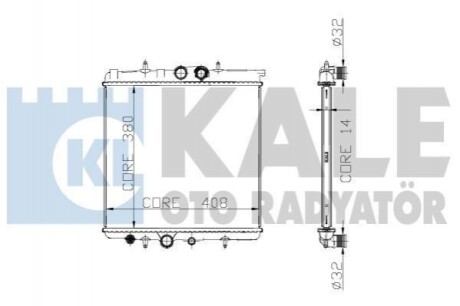 KALE PEUGEOT Радиатор охлаждения 307 1.4 00- 213200