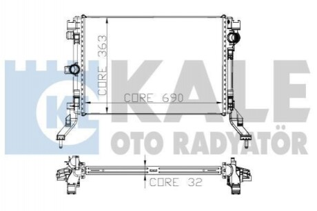 KALE RENAULT Радиатор охлаждения Laguna III,Latitude 2.0 16V/2.0dCi 07- 273800