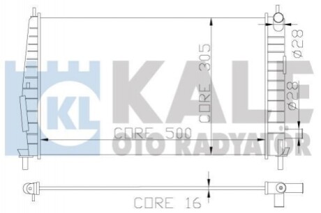 KALE MAZDA Радиатор охлаждения 121,Ford Fiesta IV 1.3 95- 341920