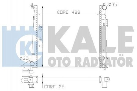 KALE HYUNDAI Радиатор охлаждения ix35,Kia Sportage 1.7/2.0CRDi 10- 341960