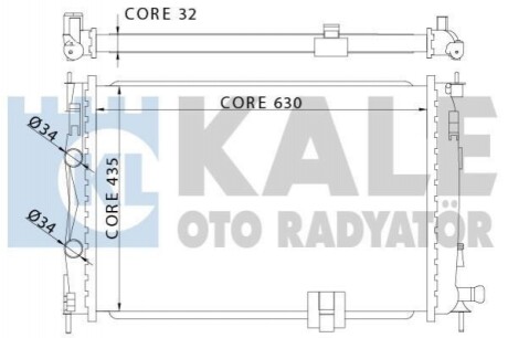 KALE NISSAN Радиатор охлаждения Qashqai 2.0dCi 07- 342060