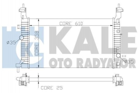 KALE OPEL Радиатор охлаждения Meriva A 1.7DTi 03- 342065