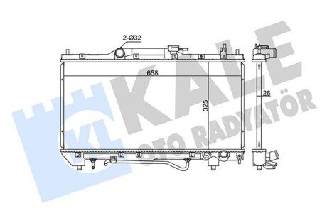 KALE TOYOTA Радиатор охлаждения с АКПП Avensis 2.0 97- 342190