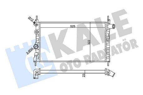 KALE OPEL Радиатор охлаждения Kadett E 1.3/1.4 342430