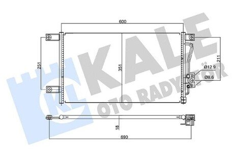 KALE MITSUBISHI Радиатор кондиционера L200,Pajero Sport 98- 345785