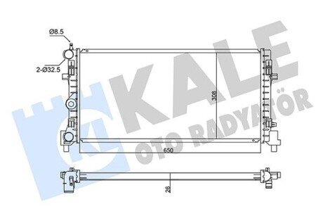 KALE VW Радиатор охлаждения Audi,Polo,Skoda Fabia,Rapid,Roomster 345835