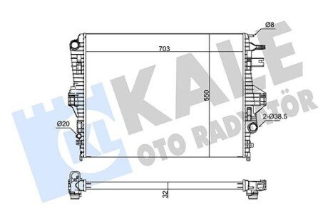 KALE VW Радиатор охлаждения Touareg,Porsche Cayenne 4.2/4.2TDI 345865