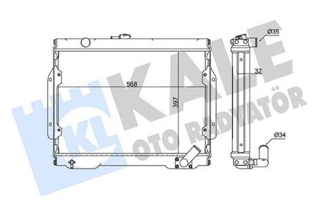 KALE MITSUBISHI Радиатор охлаждения L200 2.5D/TD 86- 345985