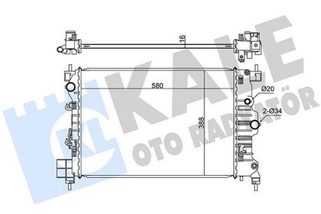 KALE OPEL Радиатор охлаждения Mokka 1.6/1.8 12-,Chevrolet Aveo 1.6 11- 346085