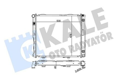 KALE DB Радиатор охлаждения W124 2.0D/3.0D 85-93 KALE OTO RADYATOR 346160 (фото 1)