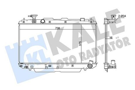 KALE TOYOTA Радиатор охлаждения Rav 4 II 2.0 00- 346215