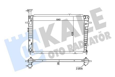 Радіатор охолодження Hyundai Tucson, Kia Sportage (346235) KALE OTO RADYATOR