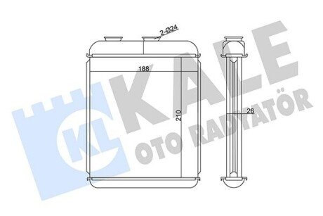 Радіатор обігрівача Opel Astra G, Astra H, Astra H Gtc, Chevrolet Astra (346680) KALE OTO RADYATOR