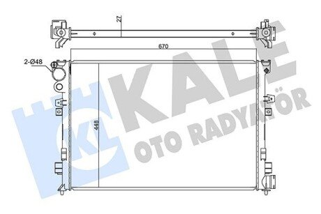 Радиатор, охлаждение двигателя KALE OTO RADYATOR 347225 (фото 1)