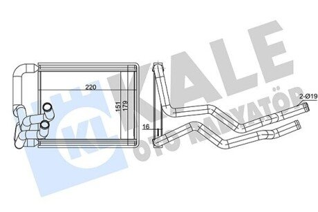 KALE HYUNDAI Радиатор отопления Elantra 06- 347335