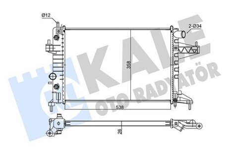 KALE OPEL Радиатор охлаждения Corsa C 1.4/1.8 00- 347490