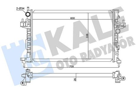 KALE OPEL Радиатор охлаждения Combo Tour,Corsa C 1.3CDTi 03- 347495