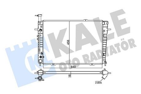 Радиатор охлаждения Sportage 2.0, 2.7 (04-) АКПП (347850) KALE OTO RADYATOR