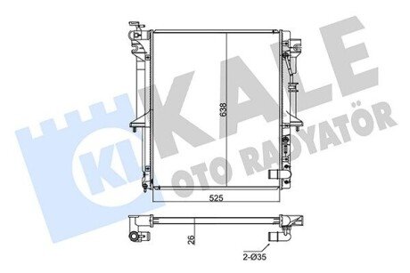 Радиатор охлаждения Mitsubishi L200, Triton (347965) KALE OTO RADYATOR