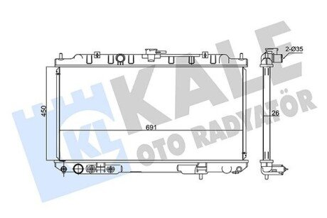 Радіатор охолодження Nissan X-Trail (348020) KALE OTO RADYATOR 348020